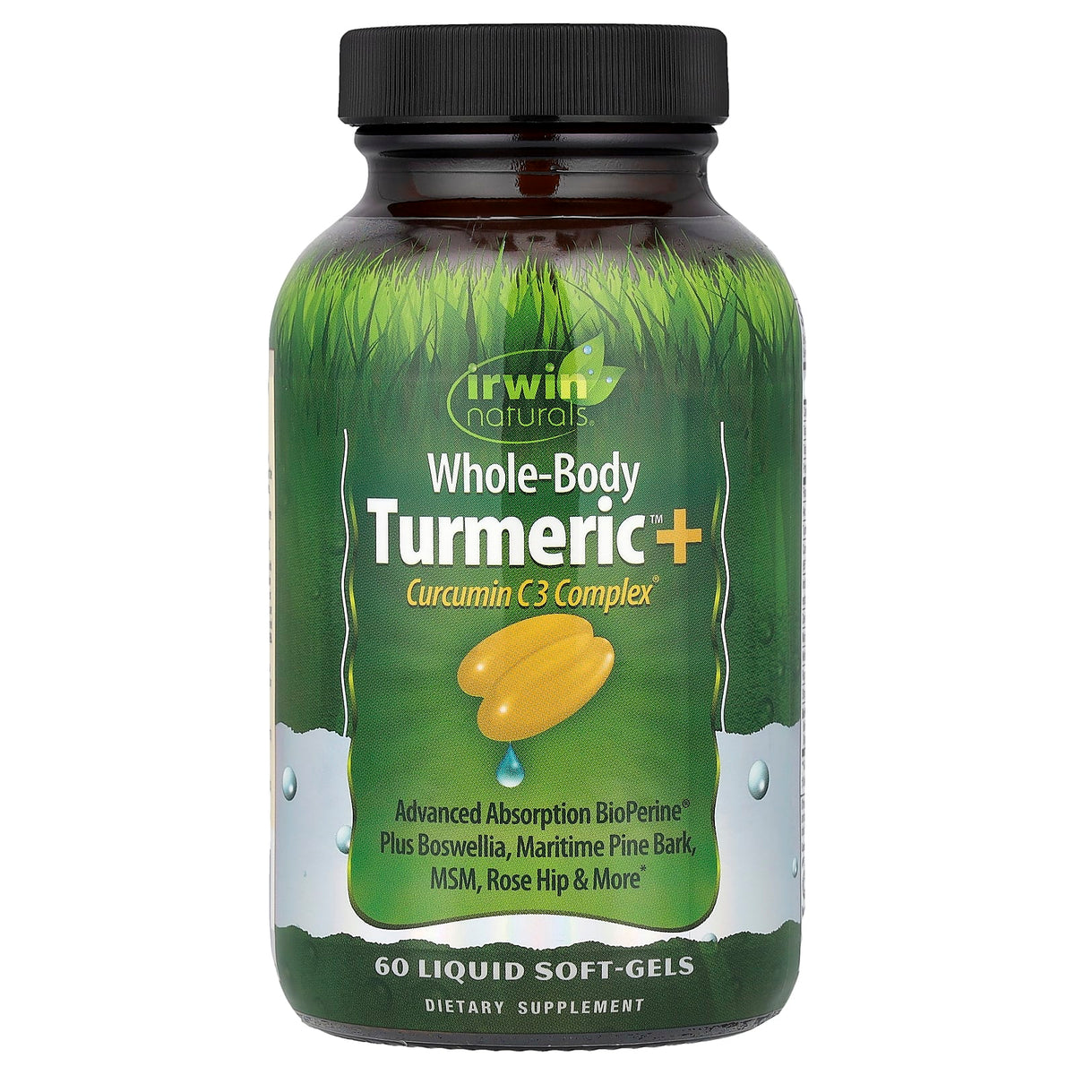 Irwin Naturals Whole-Body Turmeric + Curcumin C3 Complex, 60 Liquid Soft-Gels — product view