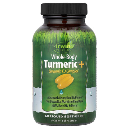 Irwin Naturals Whole-Body Turmeric + Curcumin C3 Complex, 60 Liquid Soft-Gels