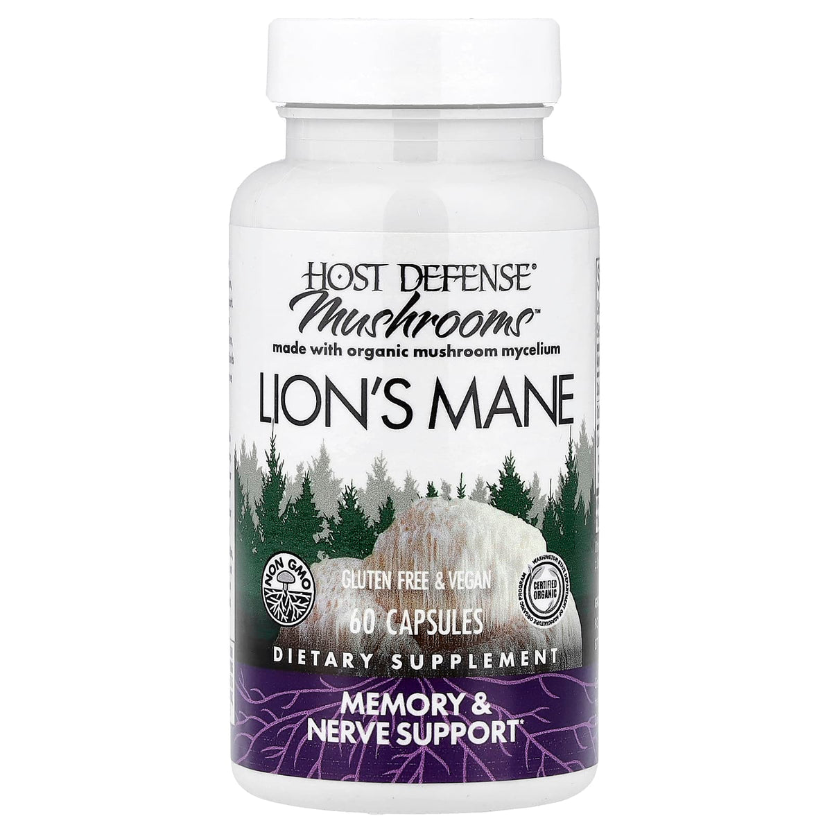 Host Defense Mushrooms Lion's Mane, 60 Capsules (0.5 g per Capsule) - view 3