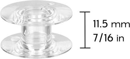 Brother Clear Sewing and Embroidery Bobbins SA156, 11.5 mm, Pack of 10 - view 3