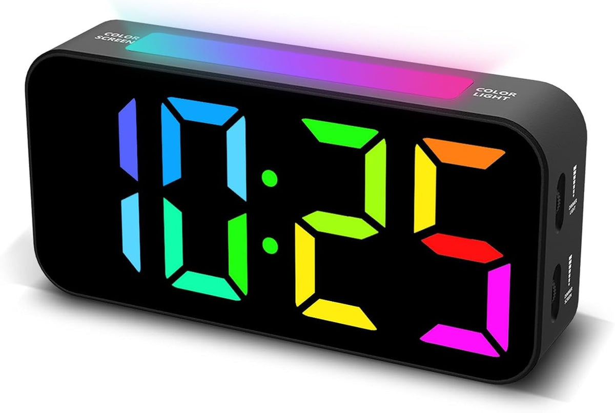Topski Loud RGB Digital Alarm Clock with Night Light