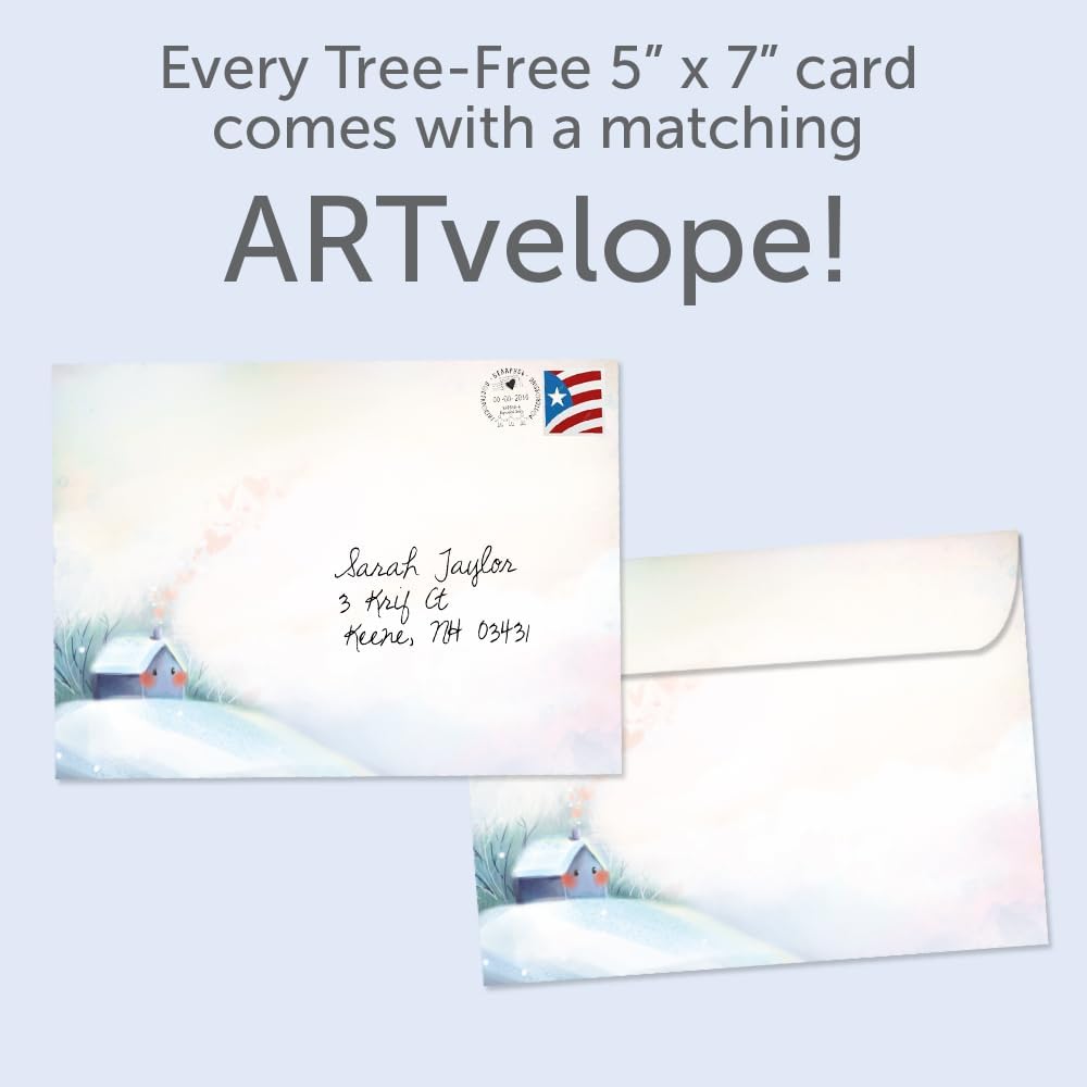 Tree-Free Greetings New Year Cards, Luminous Love, 12 Pack, 5 x 7 In - view 4