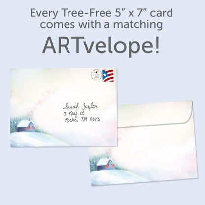 Tree-Free Greetings New Year Cards, Luminous Love, 12 Pack, 5 x 7 In - view 4