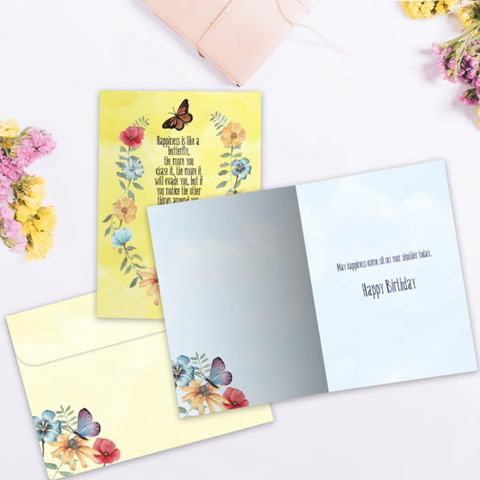 Tree-Free Greetings Birthday Card, Happy Butterflies, 5 x 7 Inch - view 2