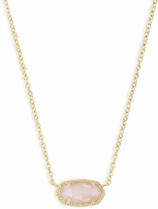 Kendra Scott Elisa Pendant Necklace, 14k Gold-Plated, Rose Quartz