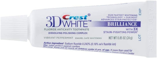 Crest 3D White Brilliance Travel Toothpaste, Peppermint 0.85 oz, Pack of 12 - view 2