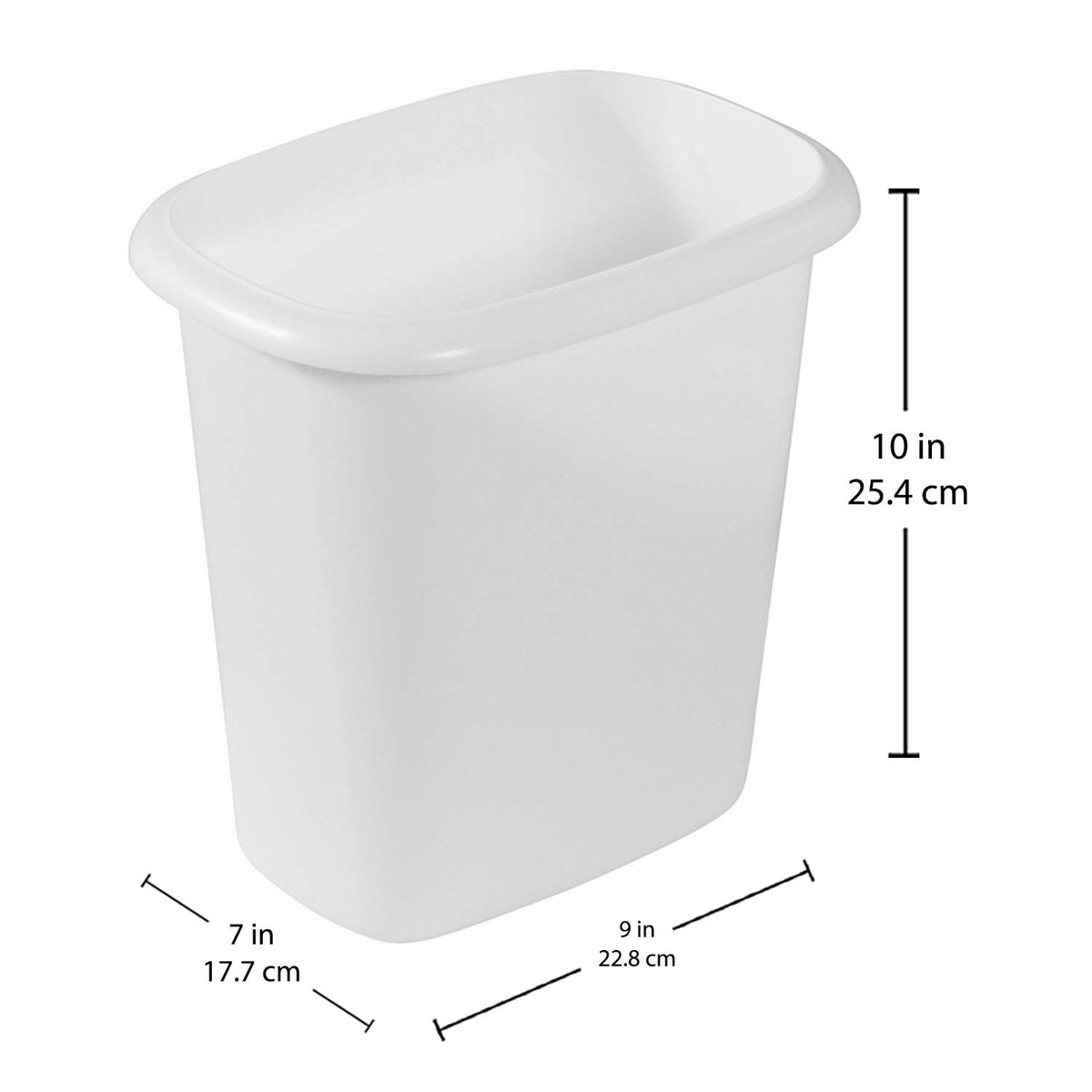 Rubbermaid Vanity Wastebasket, 1.5 Gallon (6 Quart), White - view 3