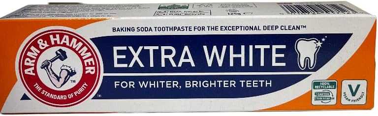 Arm & Hammer Baking Soda Extra White Care Toothpaste with Fluoride, 2 x 125 g