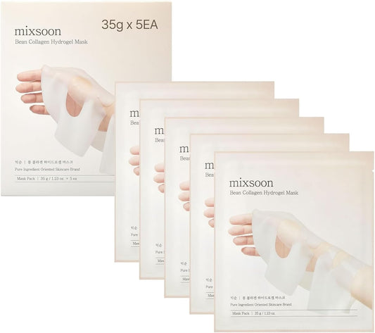 mixsoon Bean Collagen Hydrogel Mask, 5 Masks