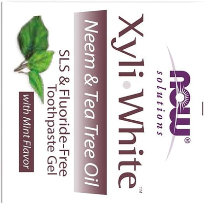 NOW Xyliwhite Neem and Tea Tree Toothpaste Gel, Mint 6.4 oz, Pack of 2 - view 3