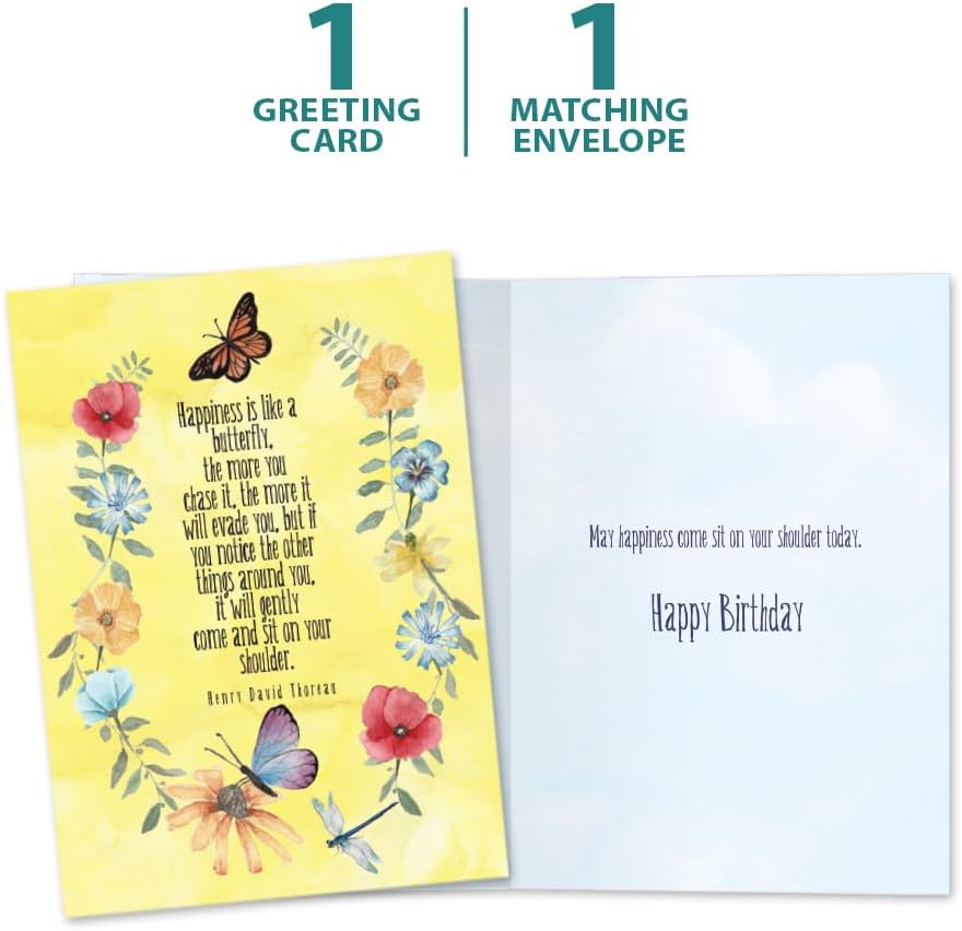 Tree-Free Greetings Birthday Card, Happy Butterflies, 5 x 7 Inch - view 5