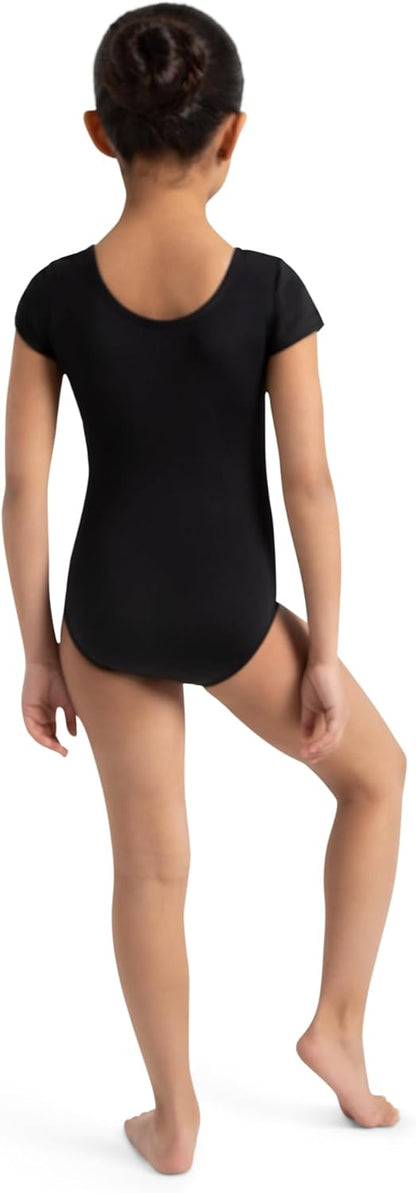 Capezio Team Basics Short Sleeve Leotard, Girls, Black, Large - view 4
