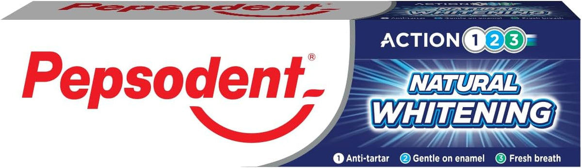 Pepsodent Natural Whitening Toothpaste with Fluoride & Calcium, 75 ml (2.5 fl oz) — product view