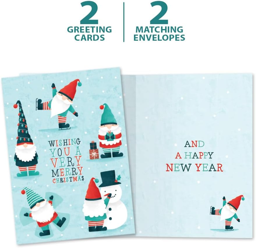 Tree-Free Greetings Christmas Cards, Festive Gnomes, 2 Pack, 5 x 7 In - view 5