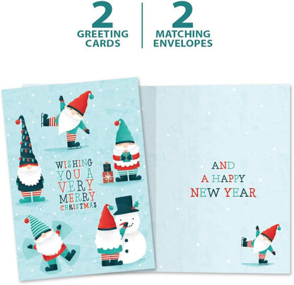Tree-Free Greetings Christmas Cards, Festive Gnomes, 2 Pack, 5 x 7 In - view 5