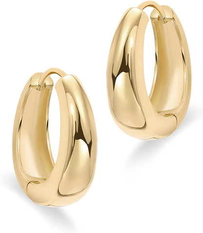 PAVOI 14K Gold Plated 925 Silver Hoop Earrings, 19mm - view 3