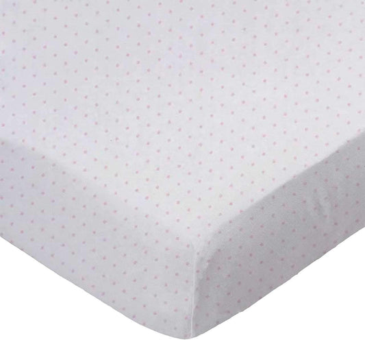 SheetWorld Fitted Bassinet Sheet, 12 x 29 Inch, Pink Pindot