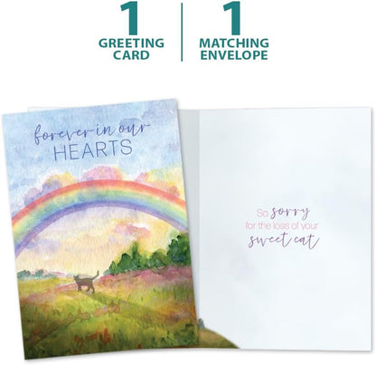 Tree-Free Greetings Pet Sympathy Card, Sweet Cat Rainbow, 5 x 7 Inch - view 5