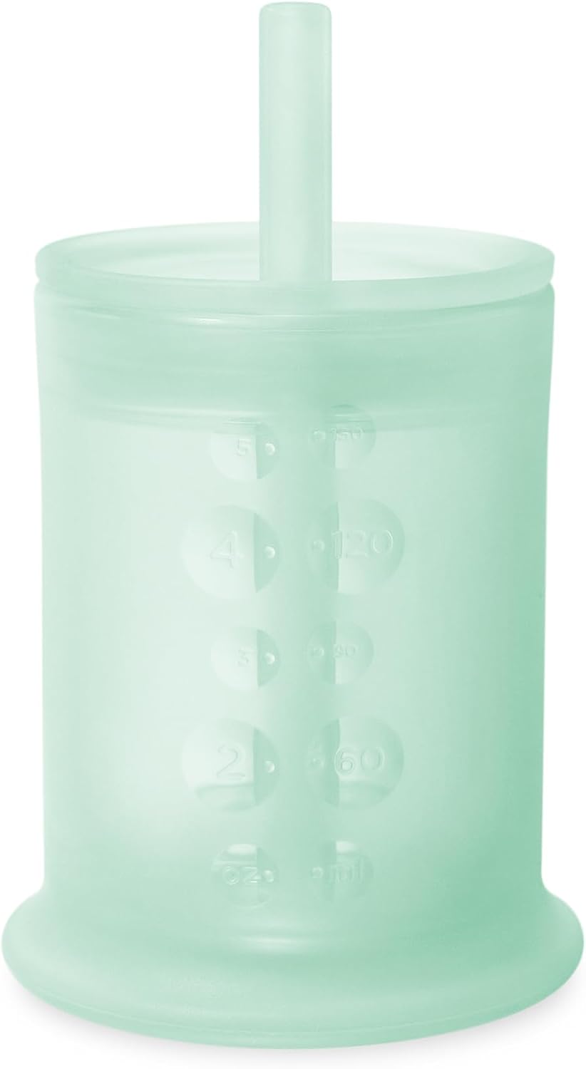 Olababy Silicone Straw Training Cup, Mint, 5 oz