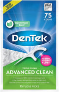 DenTek Triple Clean Advanced Clean Floss Picks Mouthwash Blast, 75 Count
