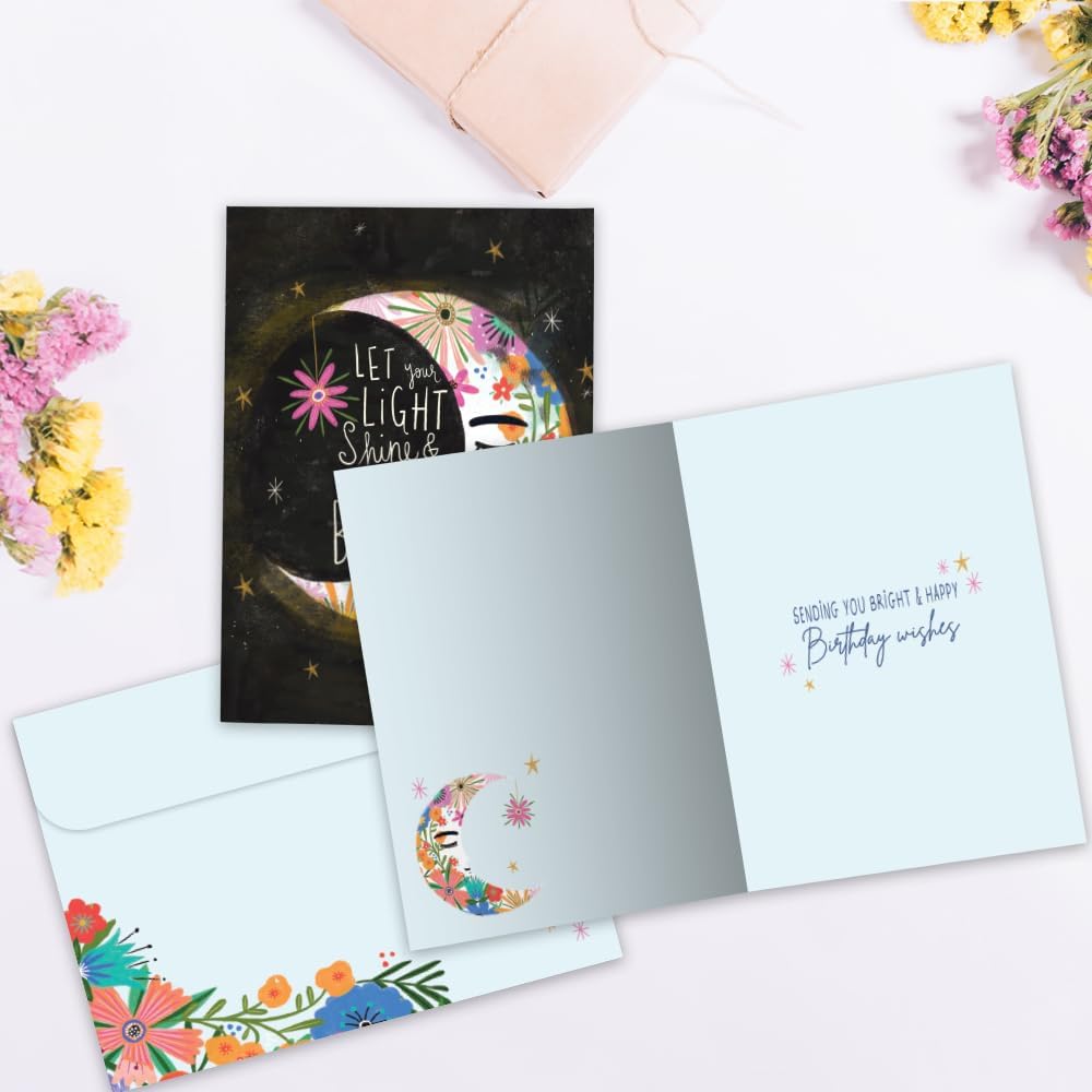 Tree-Free Greetings Birthday Card, Let Light Shine, 5 x 7 Inch - view 2