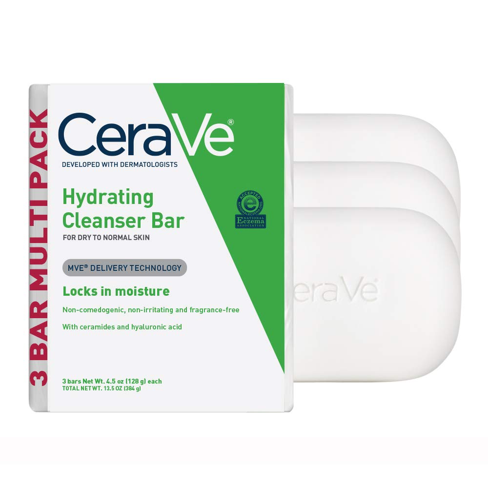 CeraVe Hydrating Cleanser Bar with 5% Moisturising Cream, Pack of 3