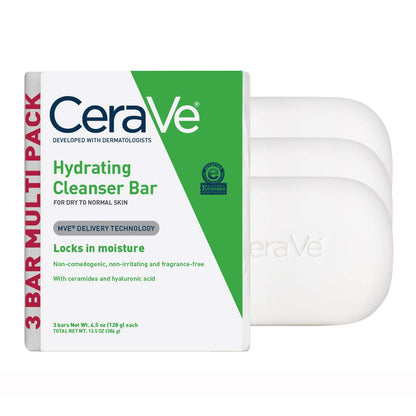 CeraVe Hydrating Cleanser Bar with 5% Moisturising Cream, Pack of 3