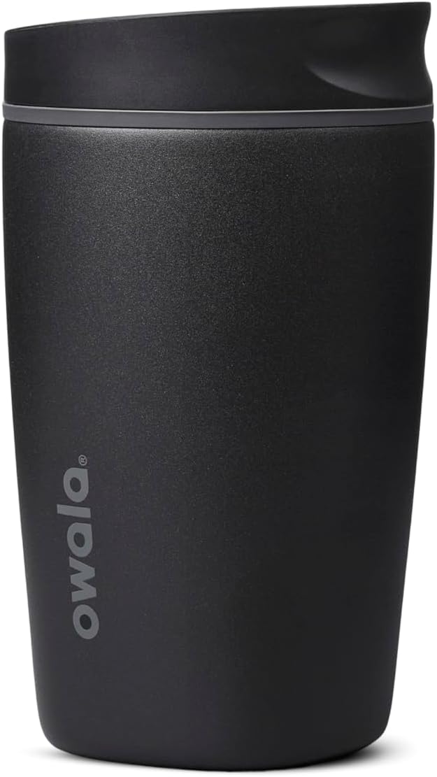 Owala SmoothSip Slider Insulated Coffee Cup, 12 oz, Very Very Dark
