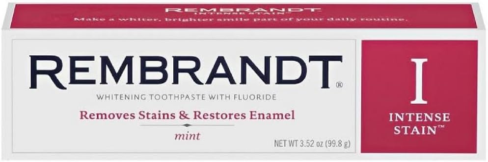 Rembrandt Intense Stain Whitening Toothpaste, Mint, 3.52 oz, Pack of 2