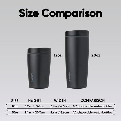 Owala SmoothSip Slider Insulated Coffee Cup, 12 oz, Very Very Dark - view 3