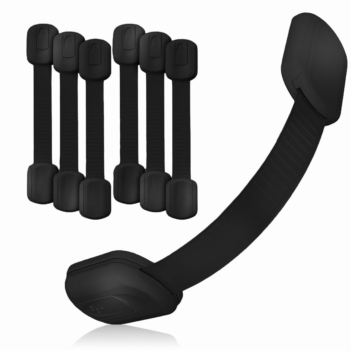 Baby Proof Me Child Safety Cabinet Latches, Black, 6 Count