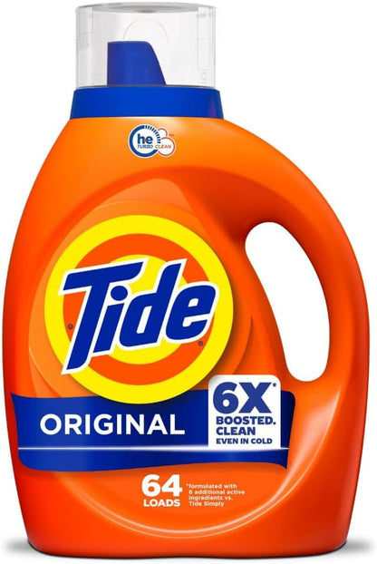 Tide HE Turbo Clean Liquid Detergent, Original Scent, 64 Loads, 2.72 L