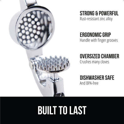 GORILLA GRIP 3-Piece Garlic Press and Peeler Set, Black - view 2
