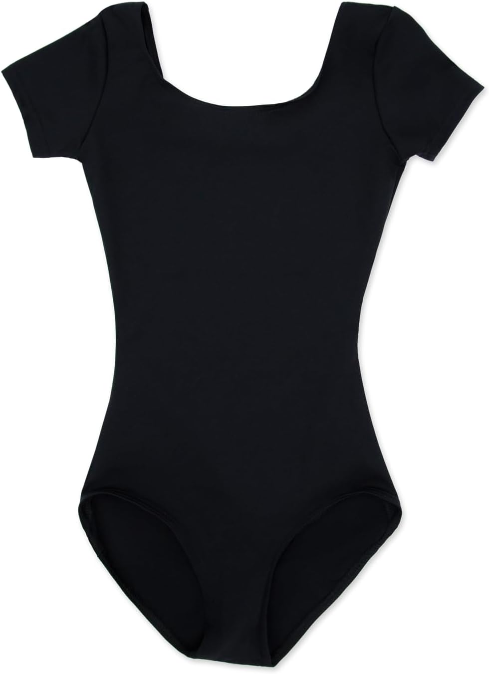 Capezio Team Basics Short Sleeve Leotard, Girls, Black, Large — product view
