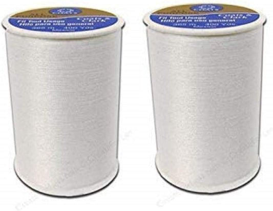 Coats & Clark All Purpose Thread, White, 400 Yards, 2 Pack