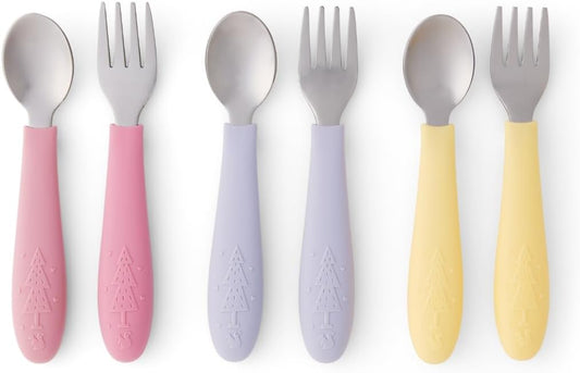 Elk and Friends Kids Silicone Handle Cutlery, 6 Pieces