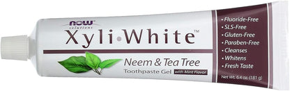 NOW Xyliwhite Neem and Tea Tree Toothpaste Gel, Mint 6.4 oz, Pack of 2 - view 2