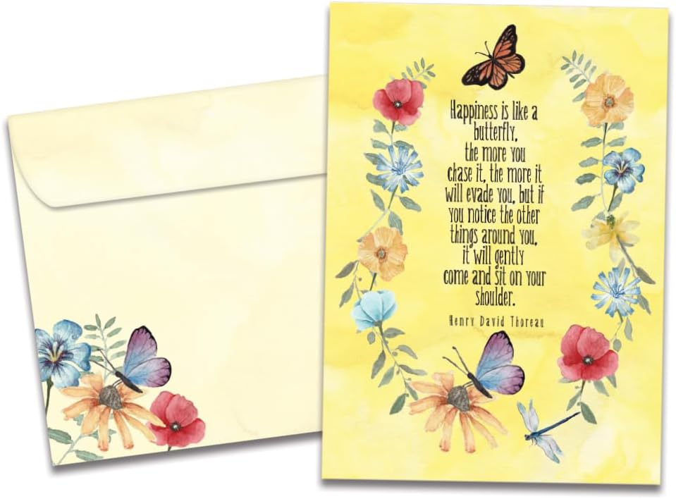 Tree-Free Greetings Birthday Card, Happy Butterflies, 5 x 7 Inch