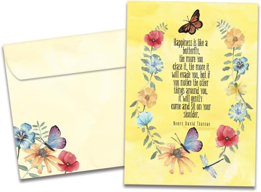 Tree-Free Greetings Birthday Card, Happy Butterflies, 5 x 7 Inch