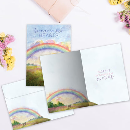 Tree-Free Greetings Pet Sympathy Card, Sweet Cat Rainbow, 5 x 7 Inch - view 2
