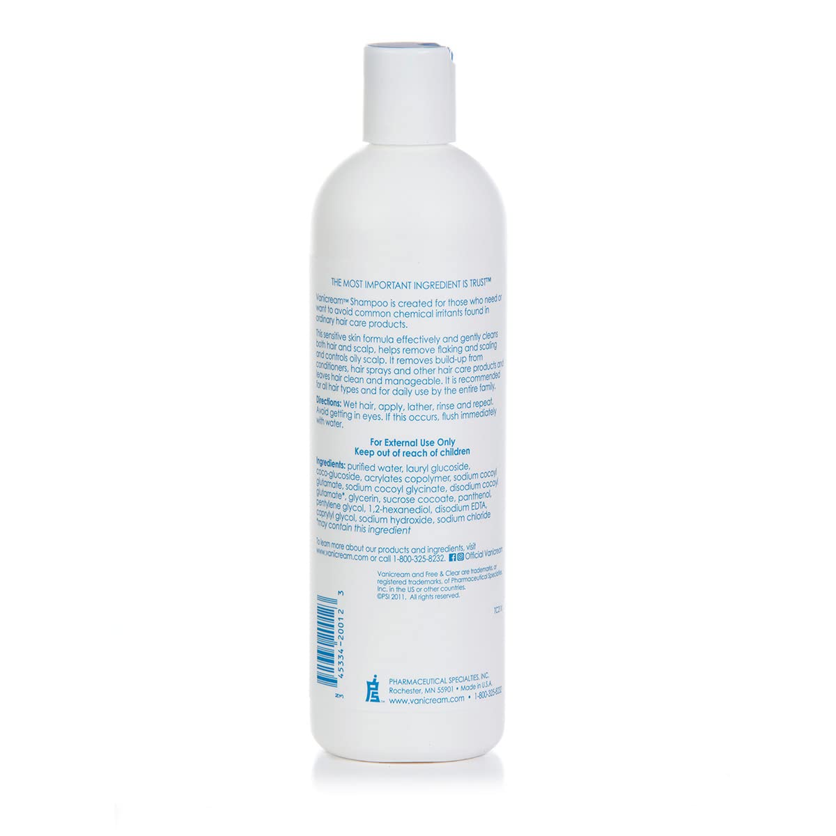 Vanicream Free & Clear Shampoo, 12 oz — alternate product view