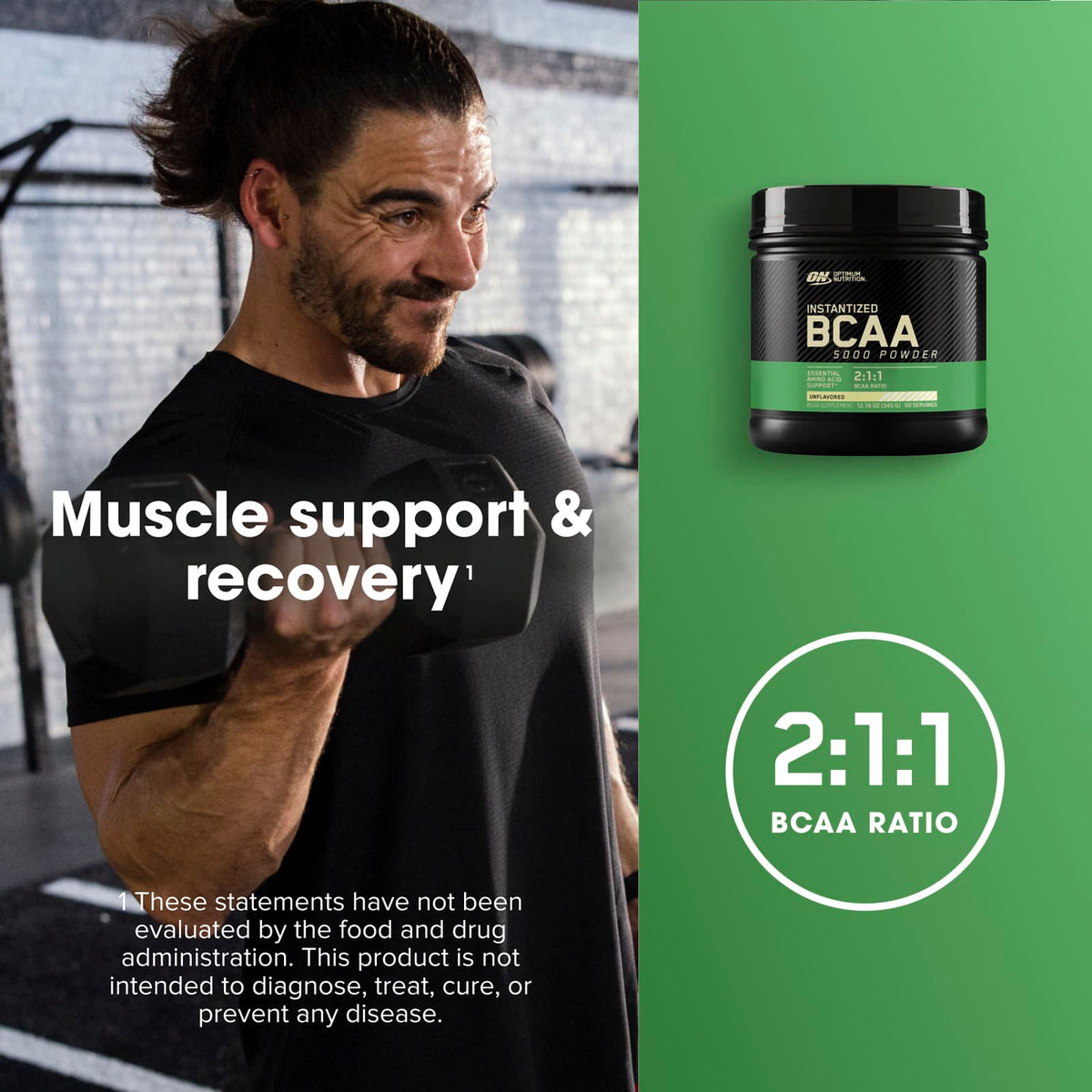 Optimum Nutrition Instantized BCAA 5000 Powder, Unflavored, 345 g (12.16 oz) - view 5