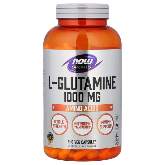 NOW Foods Sports L-Glutamine, 1,000 mg, 240 Veg Capsules