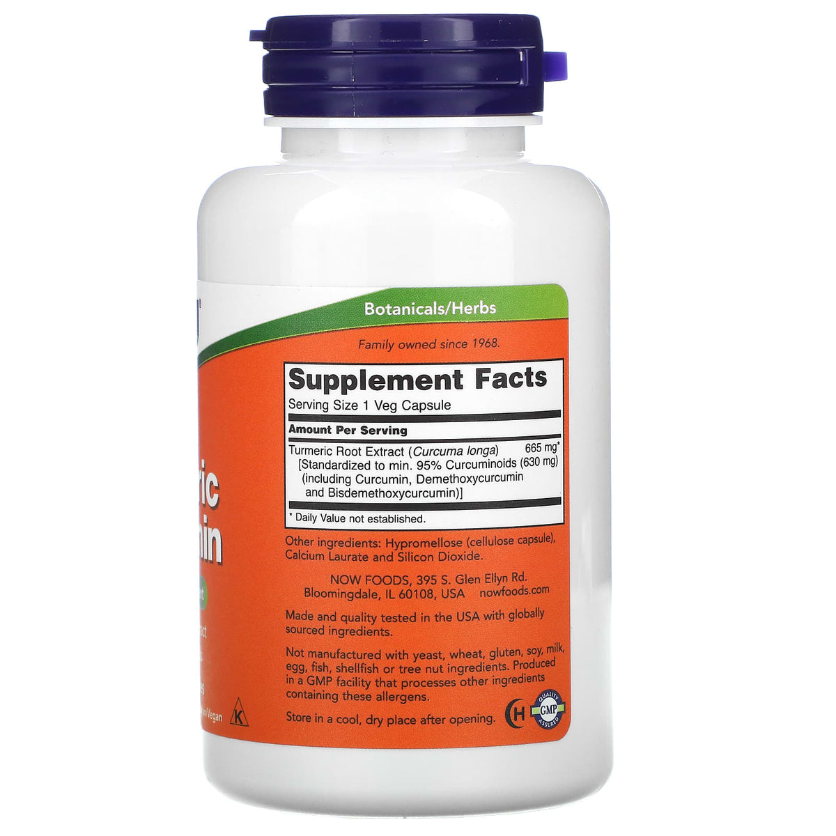 NOW Foods Turmeric Curcumin, 60 Veg Capsules (665 mg per Capsule) - view 2