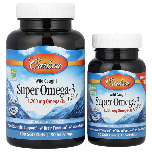Carlson Wild Caught Super Omega-3 Gems, 100 + 30 Soft Gels