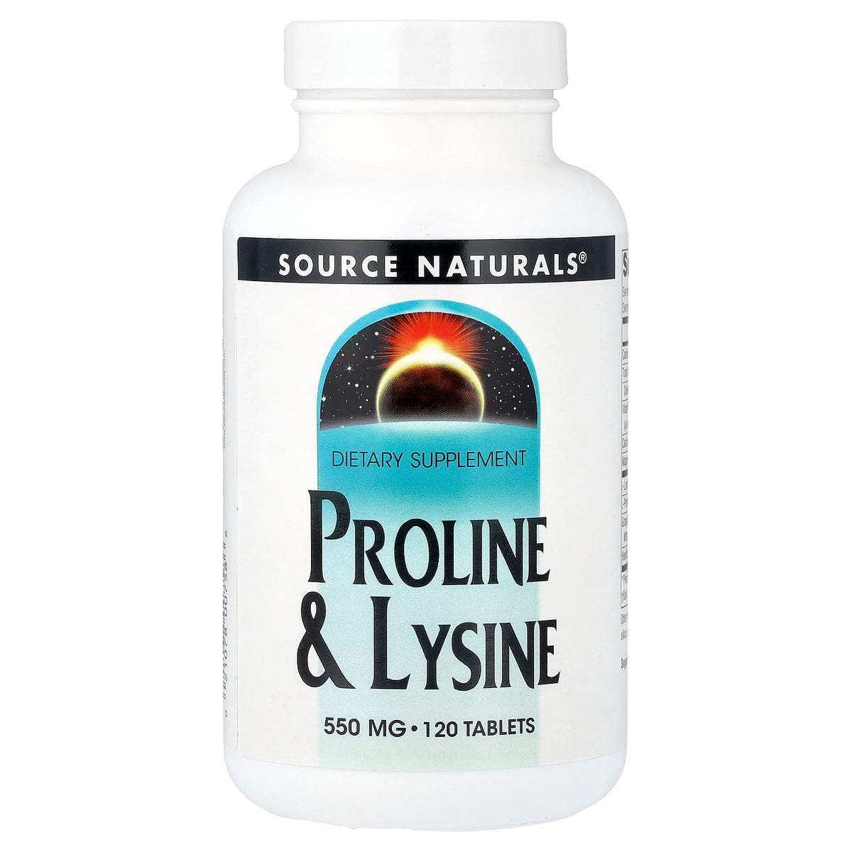 Source Naturals Proline & Lysine, 120 Tablets — product view