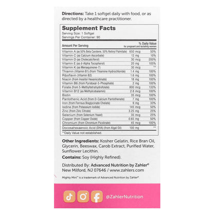 Zahler Mighty Mini Prenatal + DHA, 90 Softgels - view 2