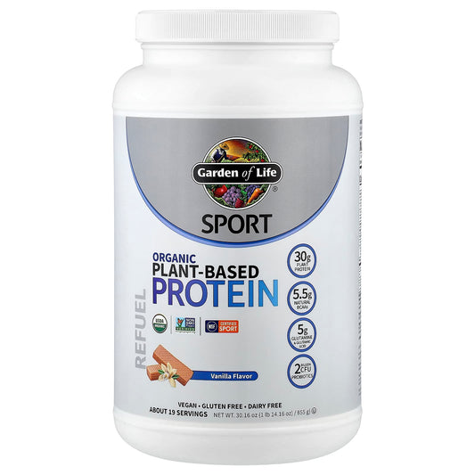 Garden of Life Sport Organic Plant-Based Protein, Vanilla, 855 g (1 lb 14.16 oz)