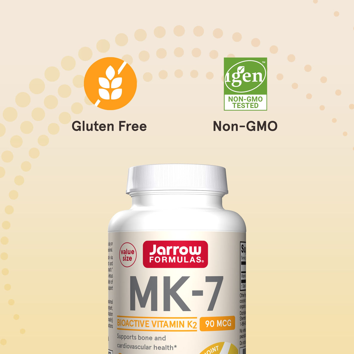 Jarrow Formulas MK-7 Vitamin K2 90 mcg, 120 Softgels - view 5