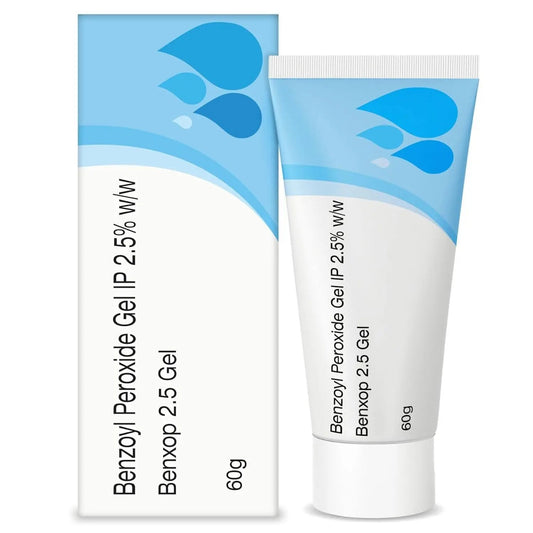 Salve Benxop Benzoyl Peroxide 2.5% Gel for Pimples, Acne - 60 Gm / 2.11 Oz